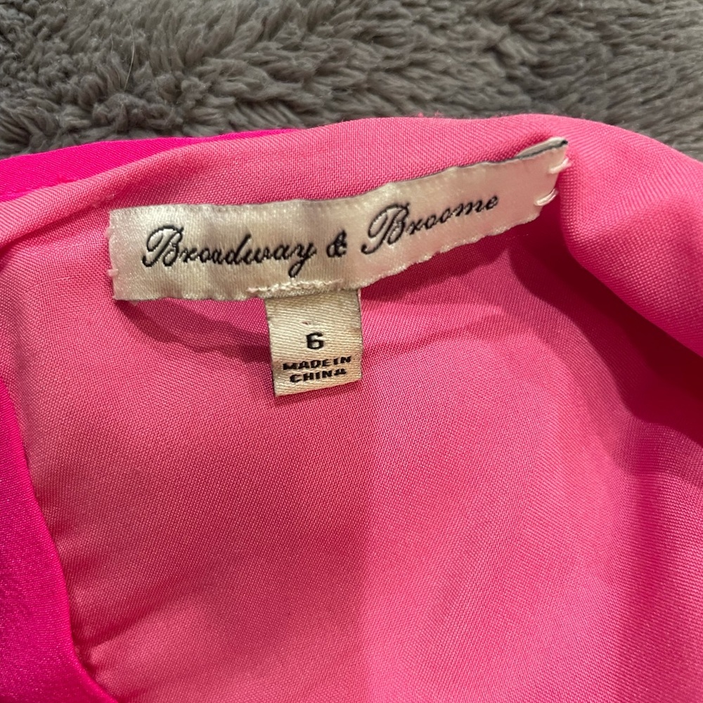 Hot pink spaghetti strap silk dress